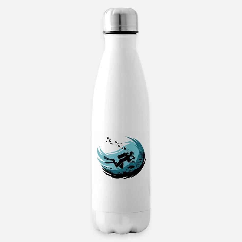 Tiefe Tauchgänge Unterwassermotivation - Isolierflasche - Weiß