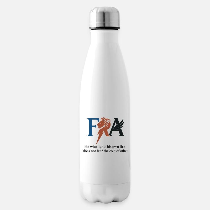 Design mit Löwenporträt und Ästhetik - Isolierflasche - Weiß