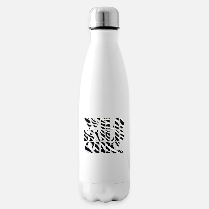 Wild Bold Chic Zebra Typography - Insulated Water Bottle - white