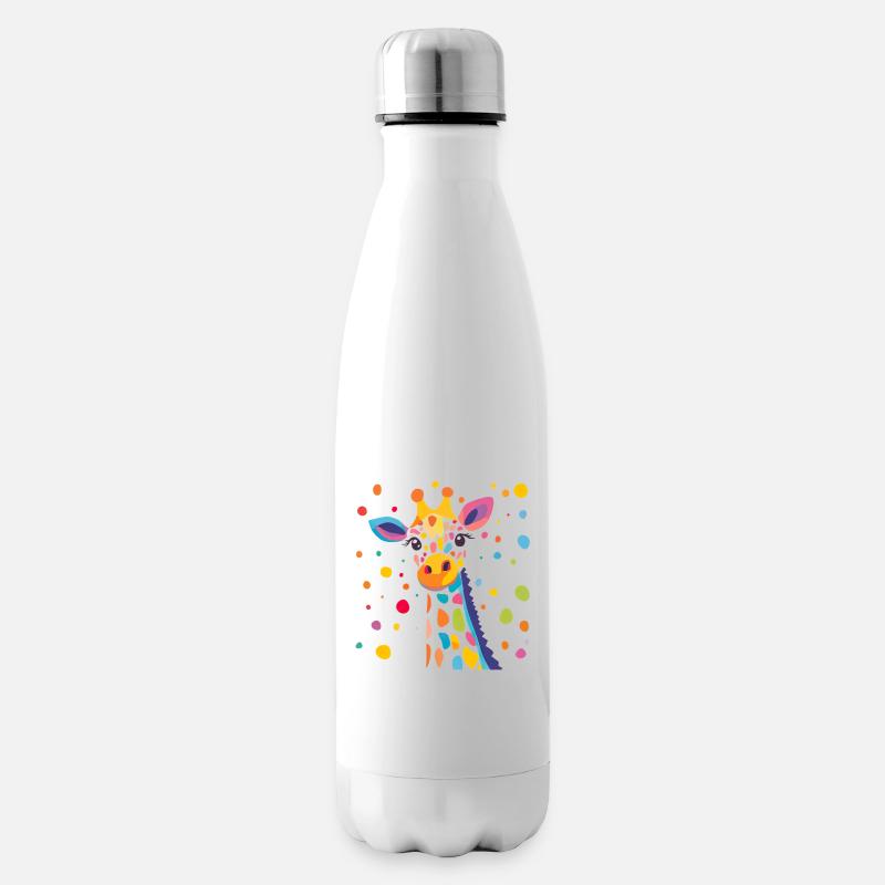 Königliche Giraffe Farbkonfetti - Isolierflasche - Weiß