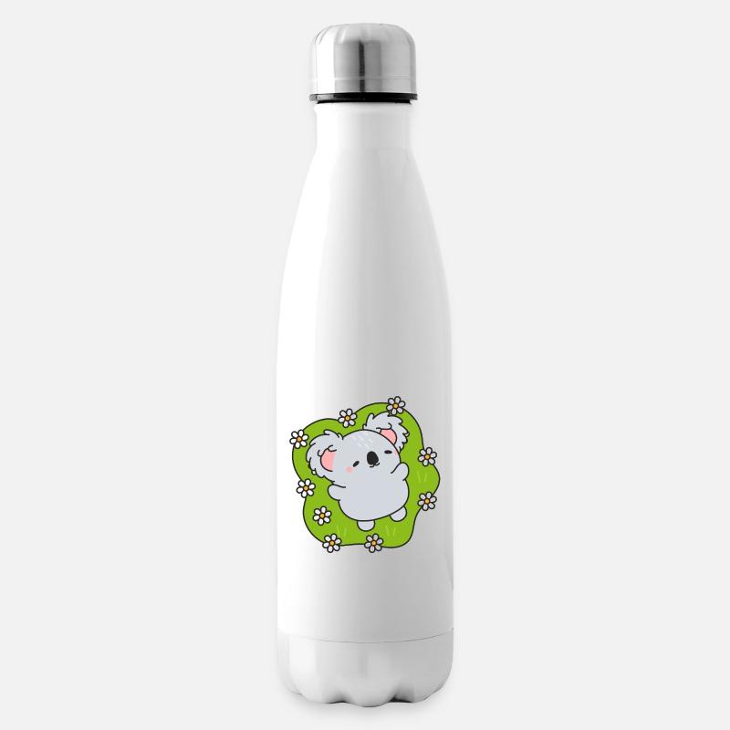Koala fleuri rêveur - Bouteille isotherme - blanc
