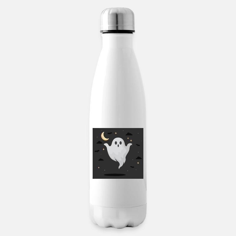 Night Ghost on Dark Background - Insulated Water Bottle - white