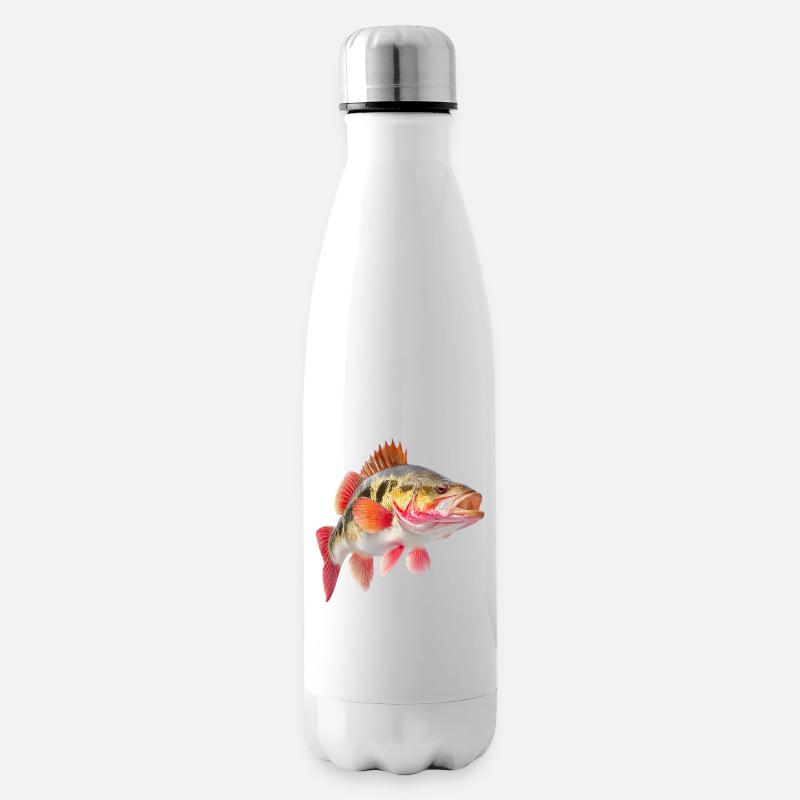 Leuchtender Barsch Farbexplosion - Isolierflasche - Weiß