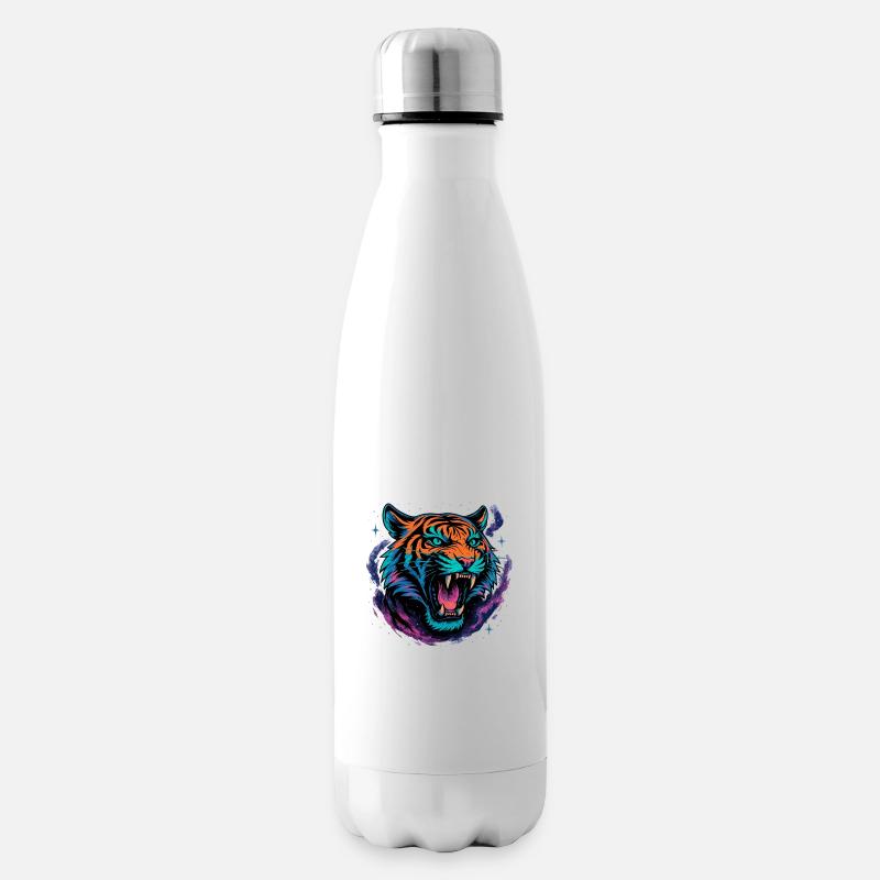 Neon Tiger Rage Galaxy Design - Bouteille isotherme - blanc