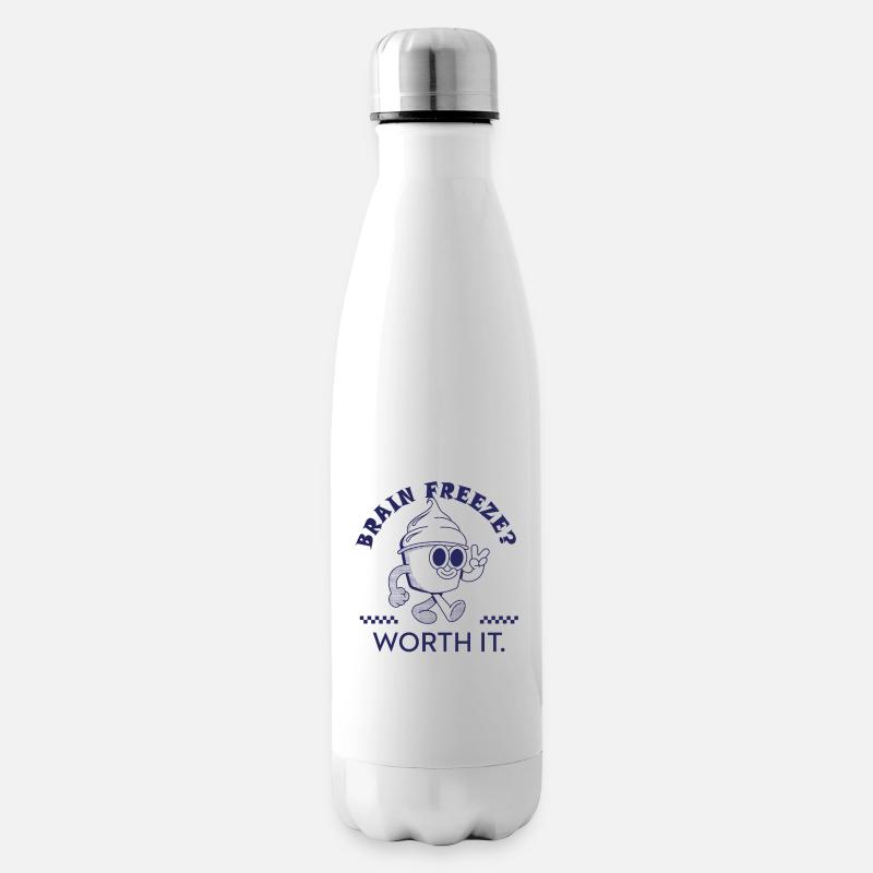 Brain Freeze Worth It – Lustiges Eiscreme Design - Insulated Water Bottle - white