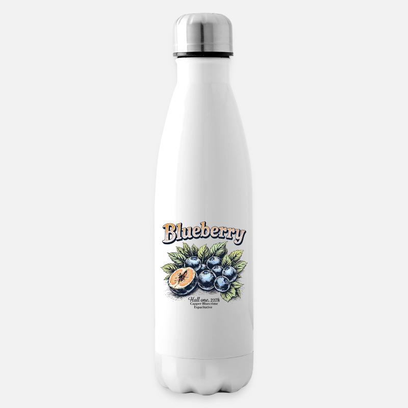 Vintage Blaubeeren - Isolierflasche - Weiß