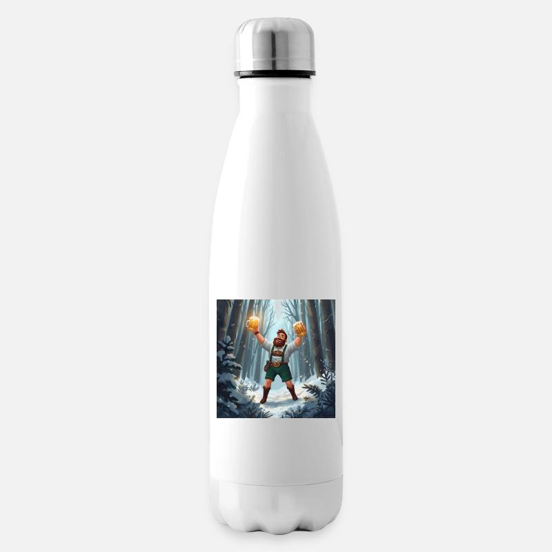 Bierheld im Winterwald - Isolierflasche - Weiß