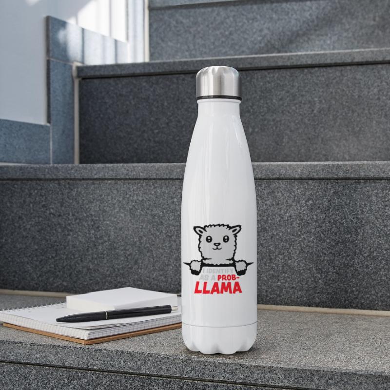 I Identify As A Probllama Cool Lama Problem Spruch Isolierflasche
