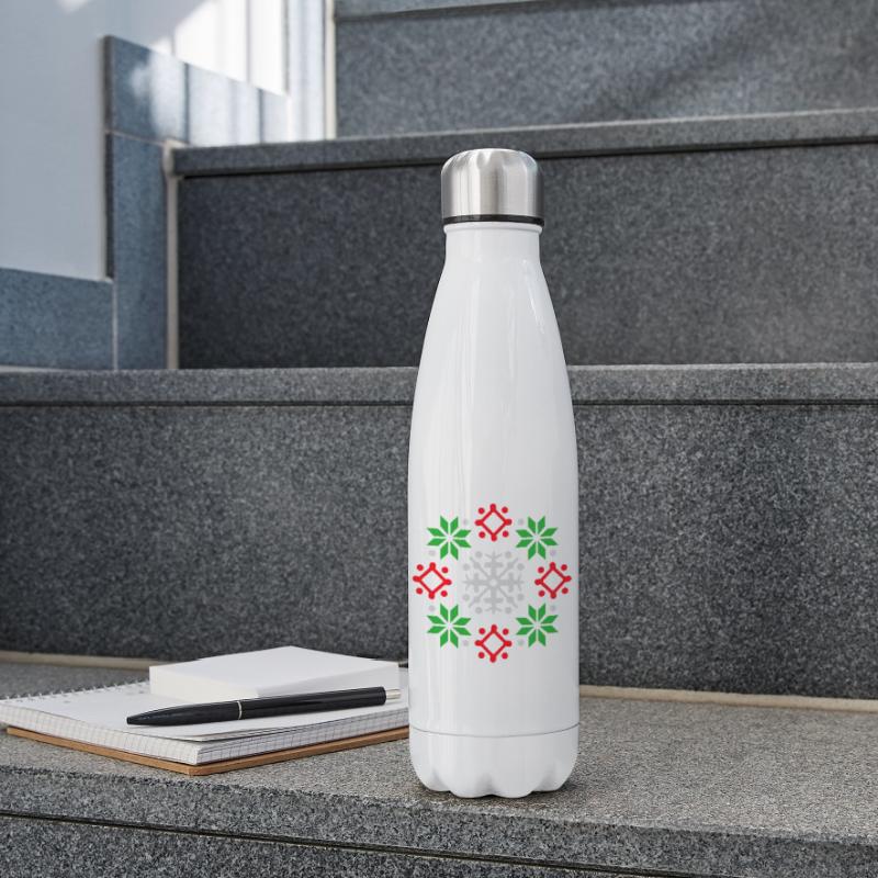 Schneeflocken Muster Weihnachtspullover Schnee Isolierflasche