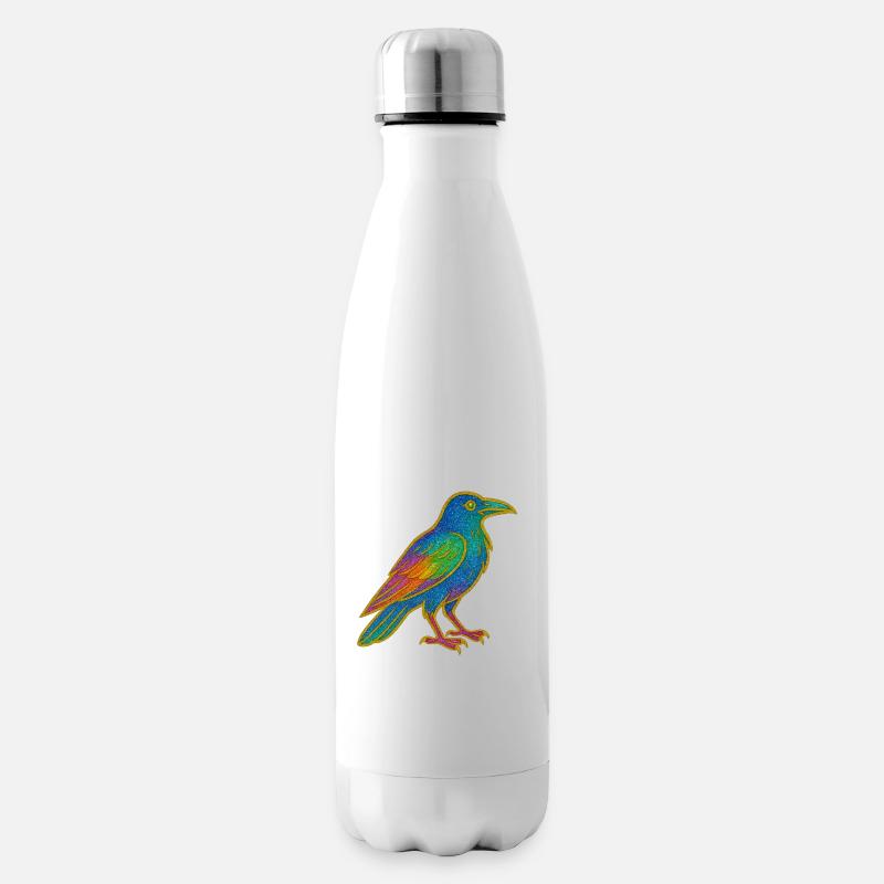 Regenbogenrabe Patchdesign - Isolierflasche - Weiß
