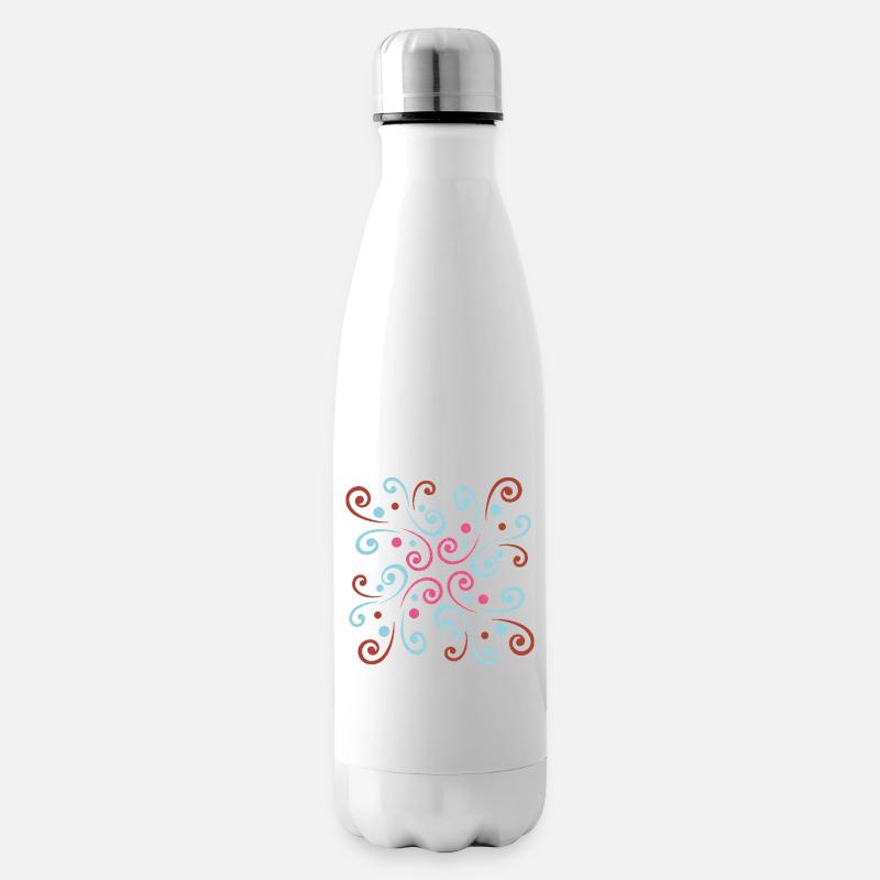 Abstraktes wellenförmiges Design von Cean - Isolierflasche - Weiß
