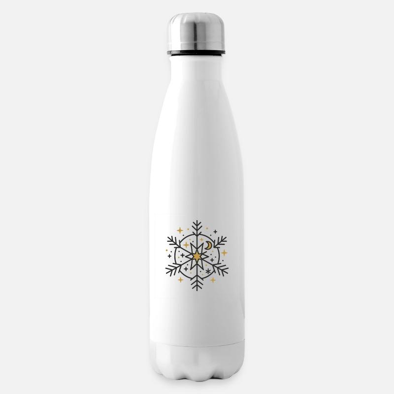 Kosmische Schneeflocke Sternenmond - Isolierflasche - Weiß