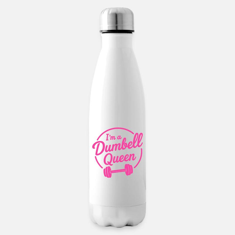 Ich bin eine Hantelkönigin - Isolierflasche - Weiß