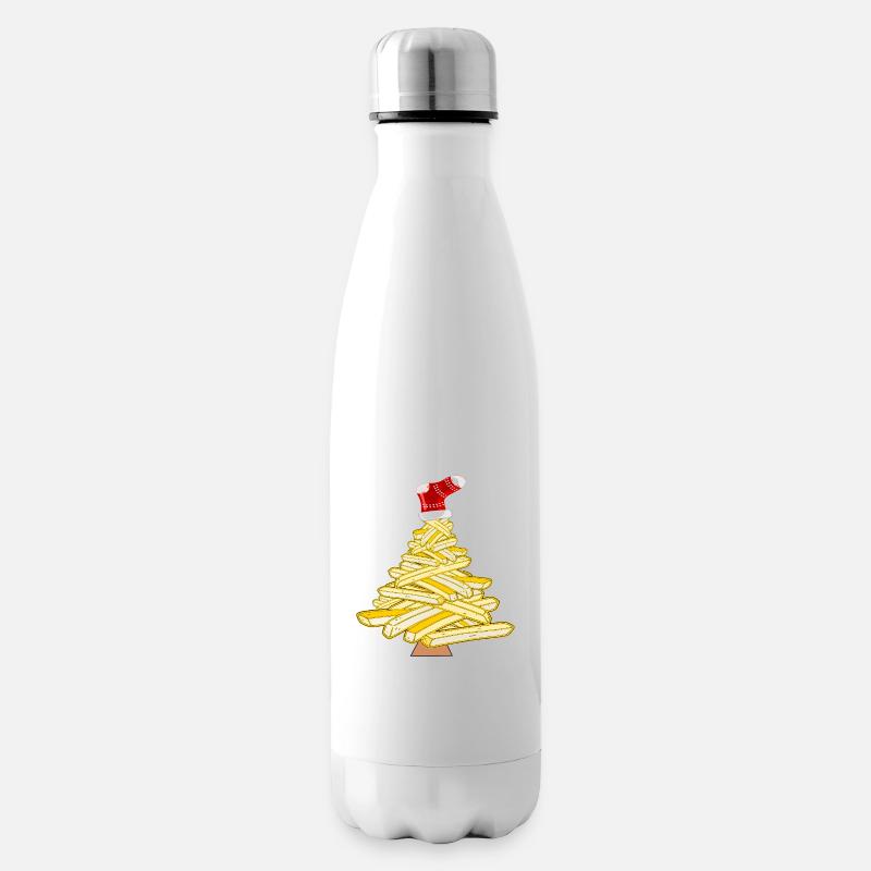 Weihnachtsbaum-Pommes - Isolierflasche - Weiß