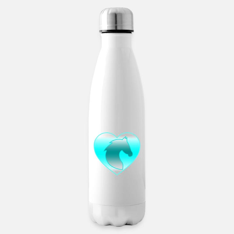 Pferde - Isolierflasche - Weiß