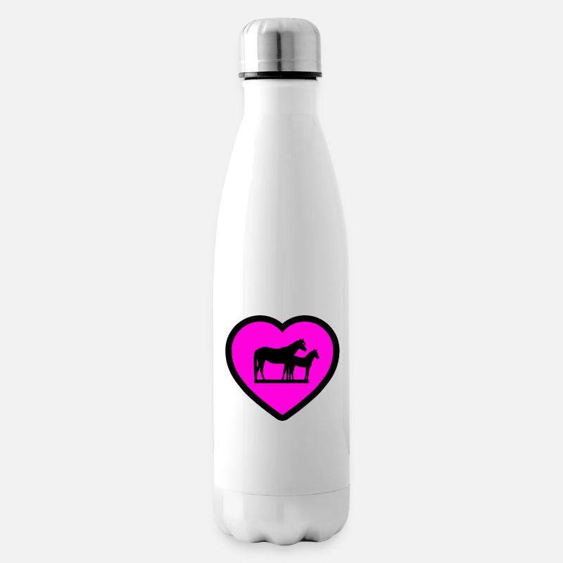 Pferde - Isolierflasche - Weiß