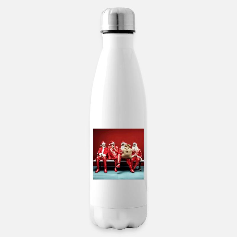 Application Santa's Quartet on Casting Bank - Insulated Water Bottle - white
