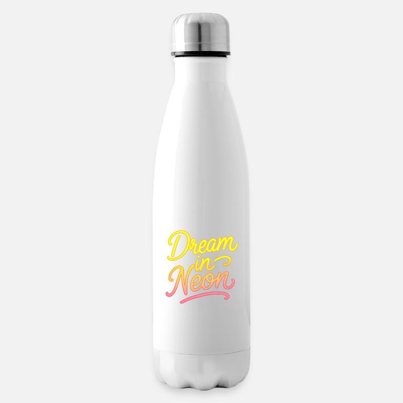 Dream in Neon Neon Script - Insulated Water Bottle - white