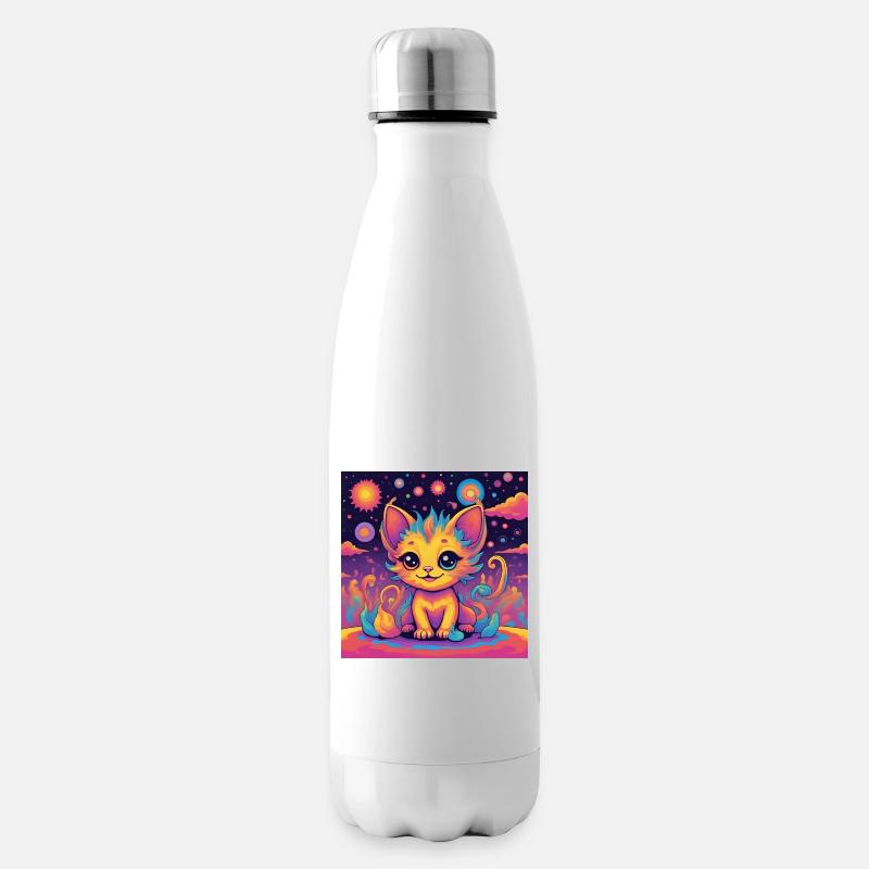 CosmiColor Regenbogenkätzchen - Isolierflasche - Weiß