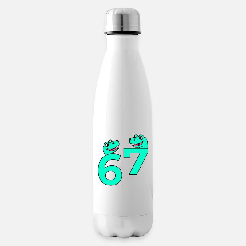 Nummer sieben sechs 67 Tiere - Isolierflasche - Weiß
