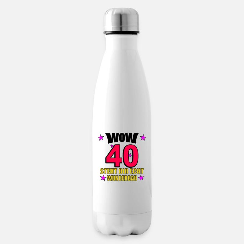 40 Geburtstag Wunderbar Neon - Isolierflasche - Weiß