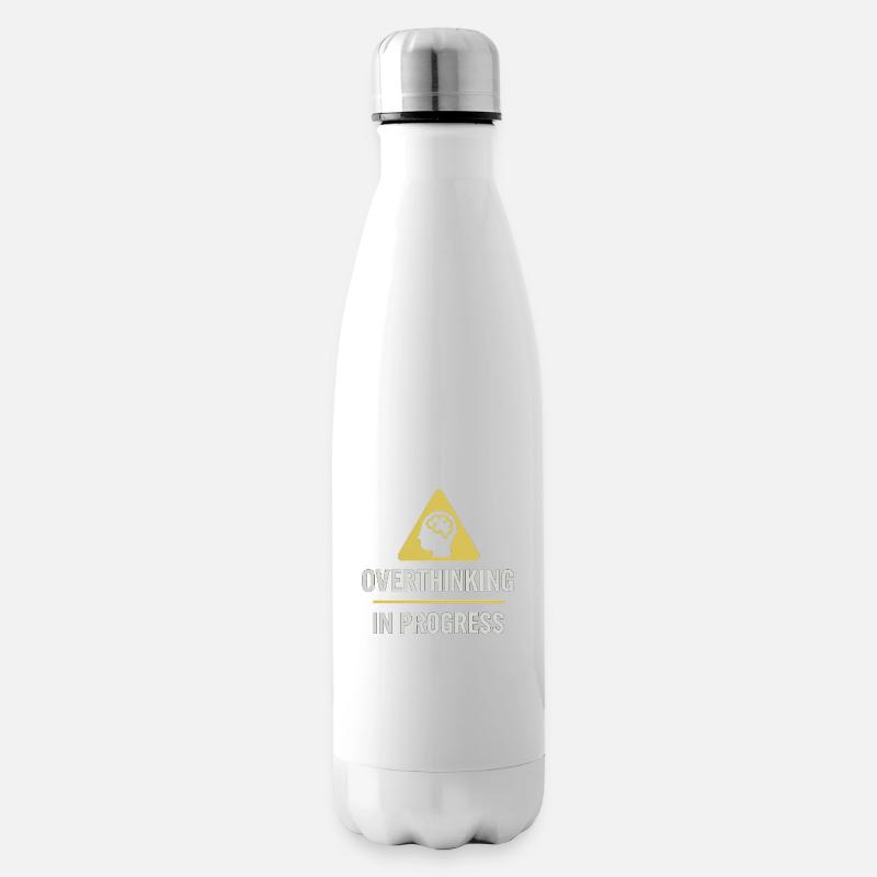 Overthinking In Progress - Insulated Water Bottle - white