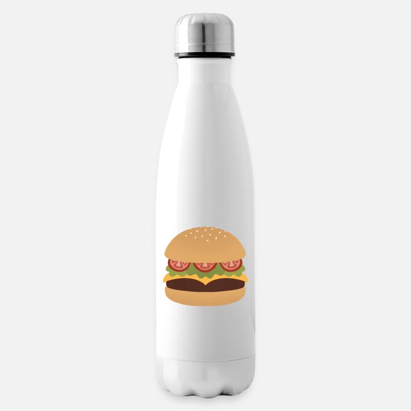 Art classique de Burger Flat - Bouteille isotherme - blanc