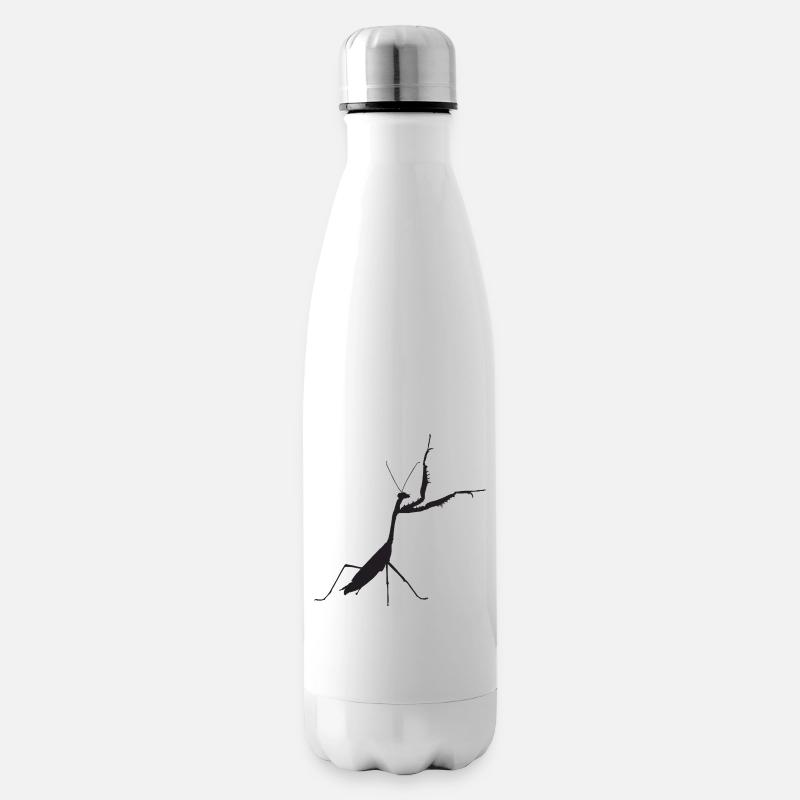 Gottesanbeterin schwarz - Isolierflasche - Weiß