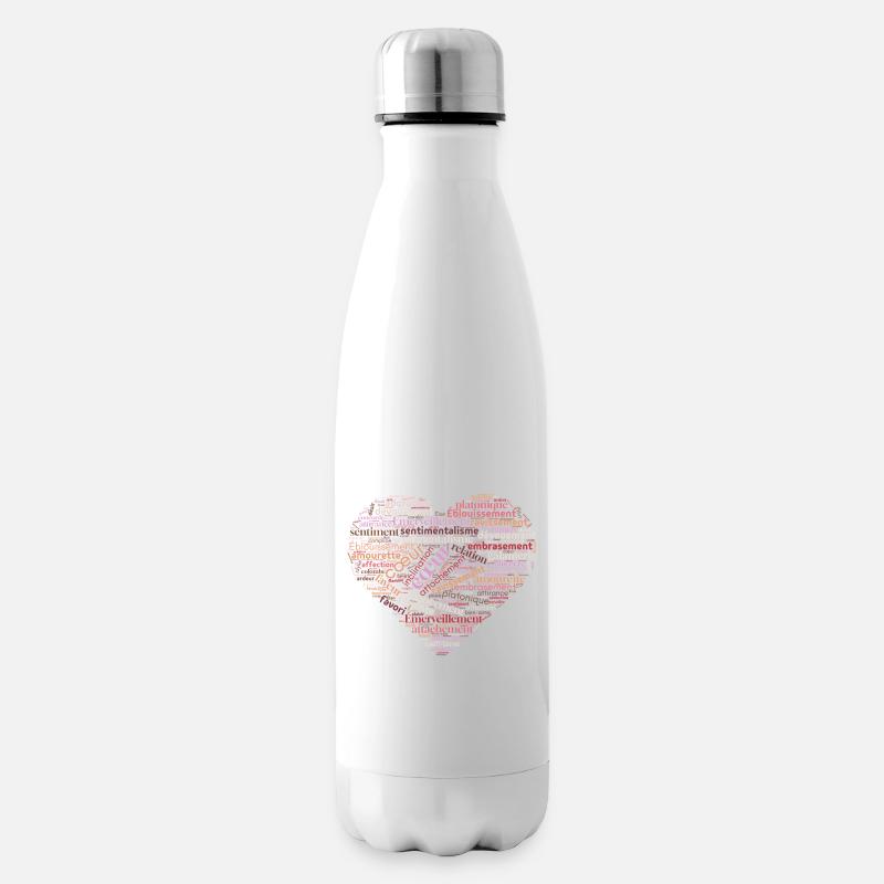 Herz der Worte in Liebe - Isolierflasche - Weiß