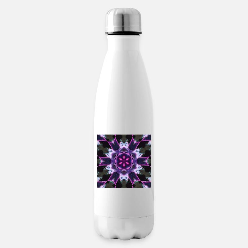 Neon Mandala Kaleidoskop - Isolierflasche - Weiß