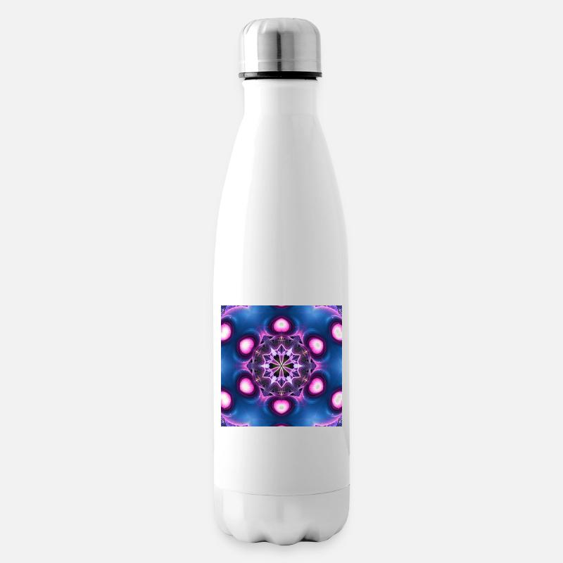 Neon Mandala Kaleidoskop - Isolierflasche - Weiß