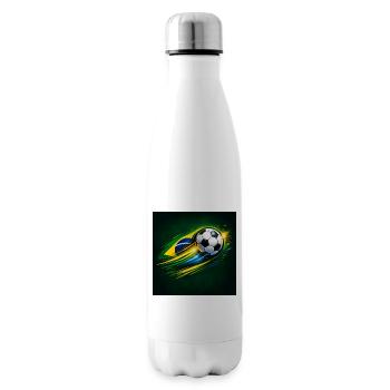 Brazil Flag Football Swing - Insulated Water Bottle - white - Right