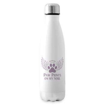 Pug Dog Cloud Angel Wings Farewell Mourning - Insulated Water Bottle - white - Right