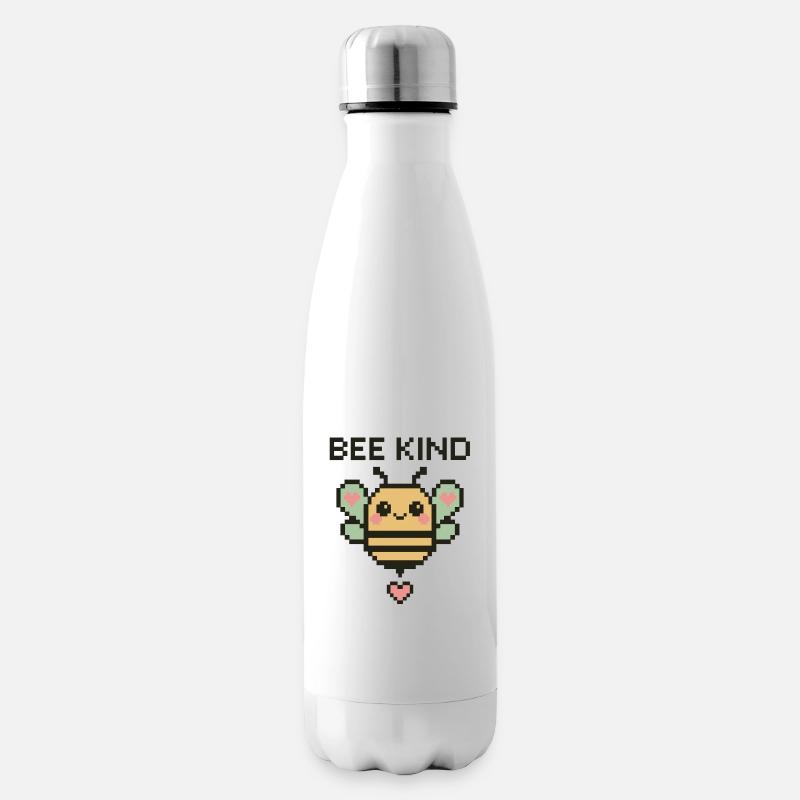 Bee Child - Pixel Bee with Hearts - Insulated Water Bottle - white