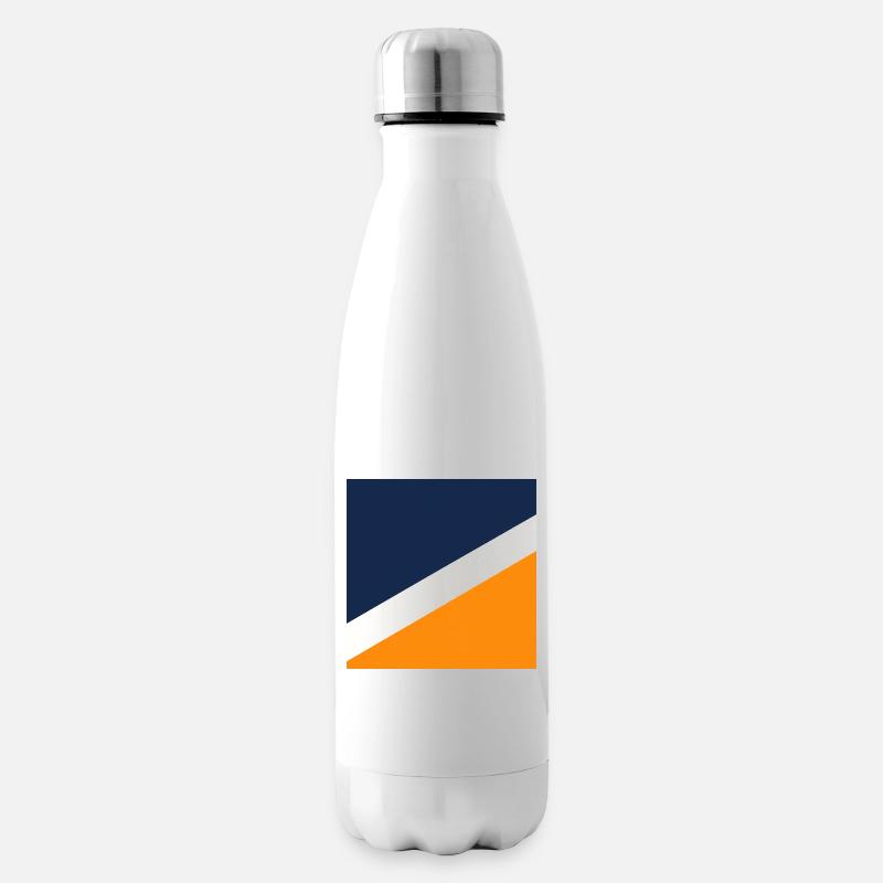 Blaue und Orange Geometrie - Isolierflasche - Weiß