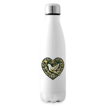 Goldene Taube im Floral Heart - Isolierflasche - Weiß - Rechts