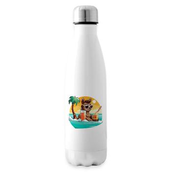 Lama sur la plage au soleil - Bouteille isotherme - blanc - Droite