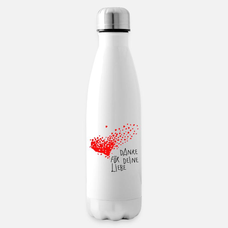 Danke Herz - Isolierflasche - Weiß