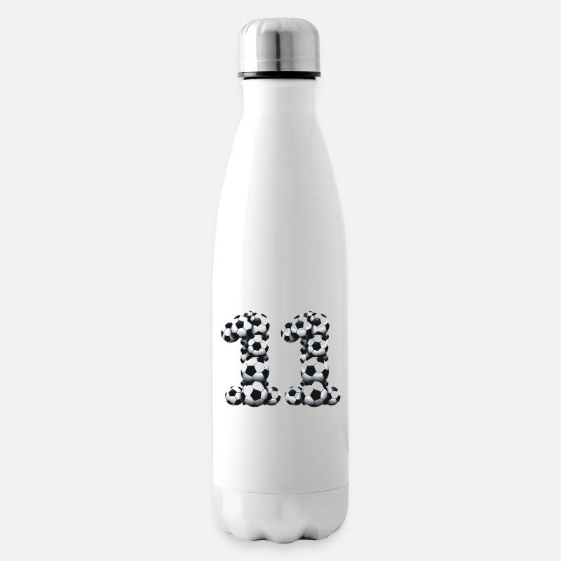 11 Fussball - Isolierflasche - Weiß