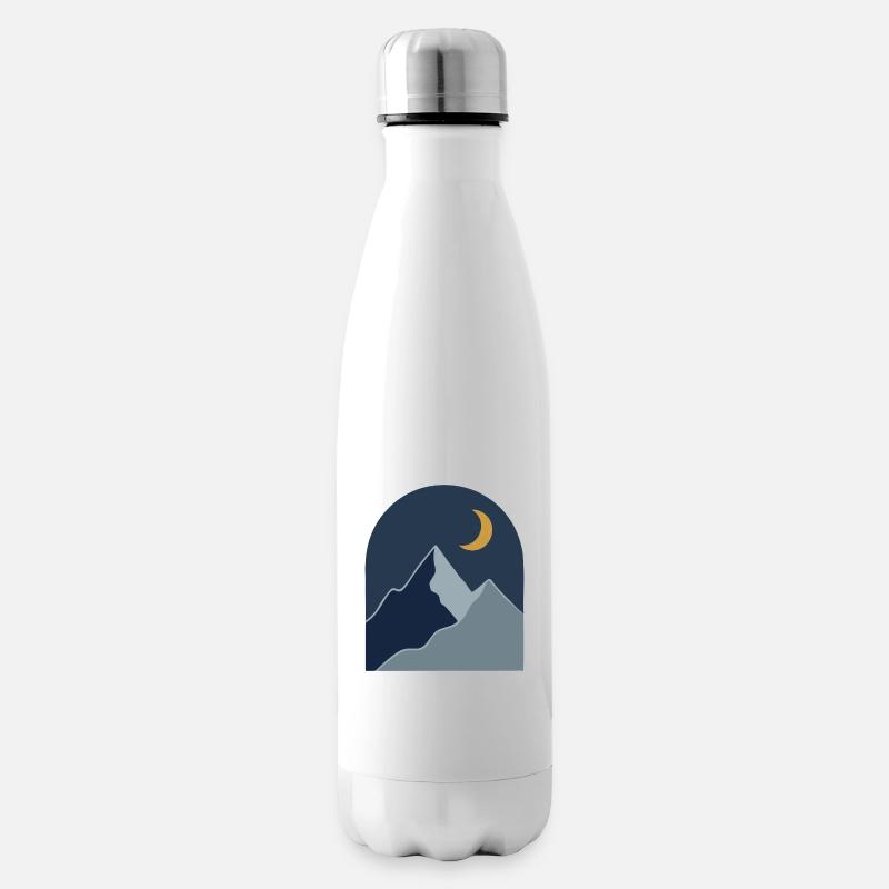 Midnight Mountain Serenity - Insulated Water Bottle - white
