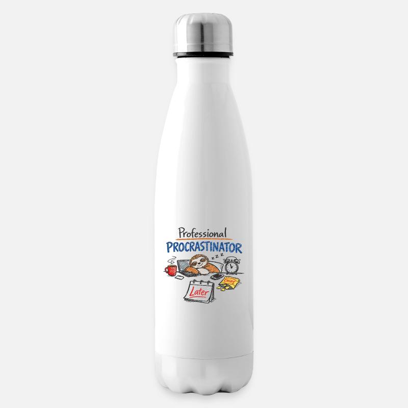 Professional Procrastinator – Faultier Büro Spruch - Isolierflasche - Weiß