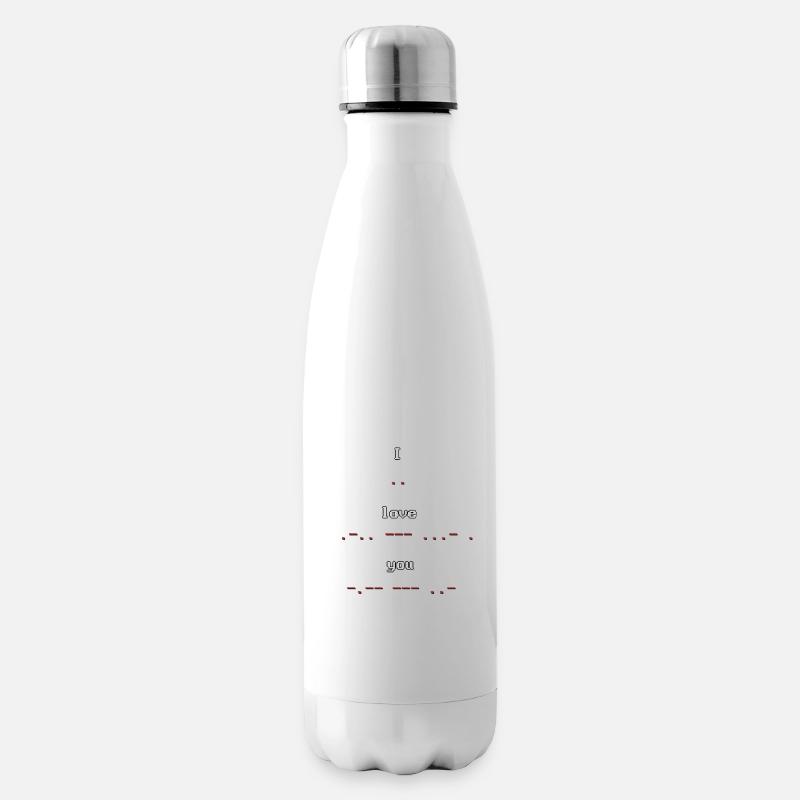 Retro Pixel Art Morse Code I Love you - Isolierflasche - Weiß