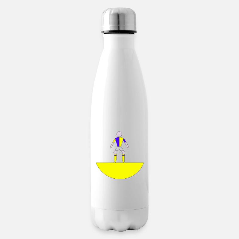 Figure abstraite subbuteo sur base jaune - Bouteille isotherme - blanc