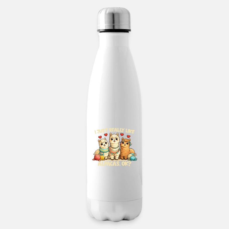 I just like alpacas very much – sweets, - Insulated Water Bottle - white