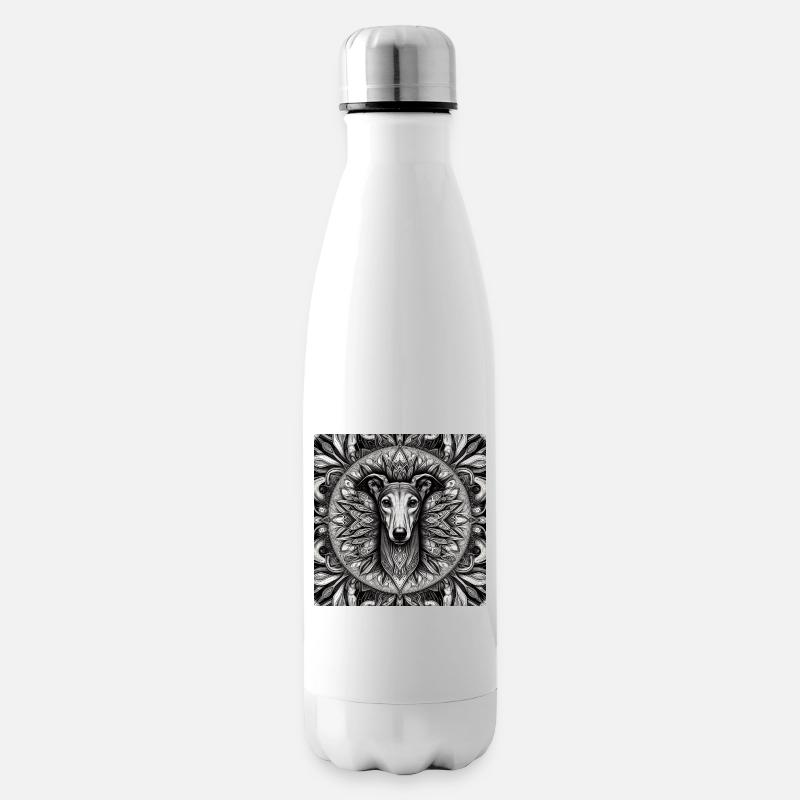Mandala du lévrier - Bouteille isotherme - blanc