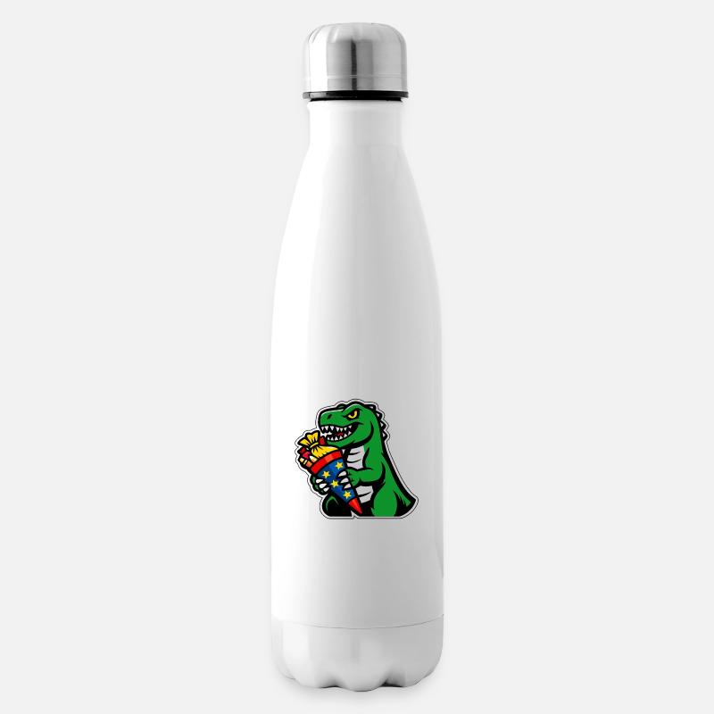 Dino Schultüte Schultasche Dinosaurier Einschulung - Isolierflasche - Weiß