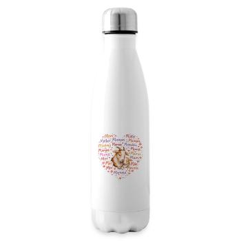 Ziegen Mama Herz – Muttertag Geschenk Ziege - Isolierflasche - Weiß - Rechts