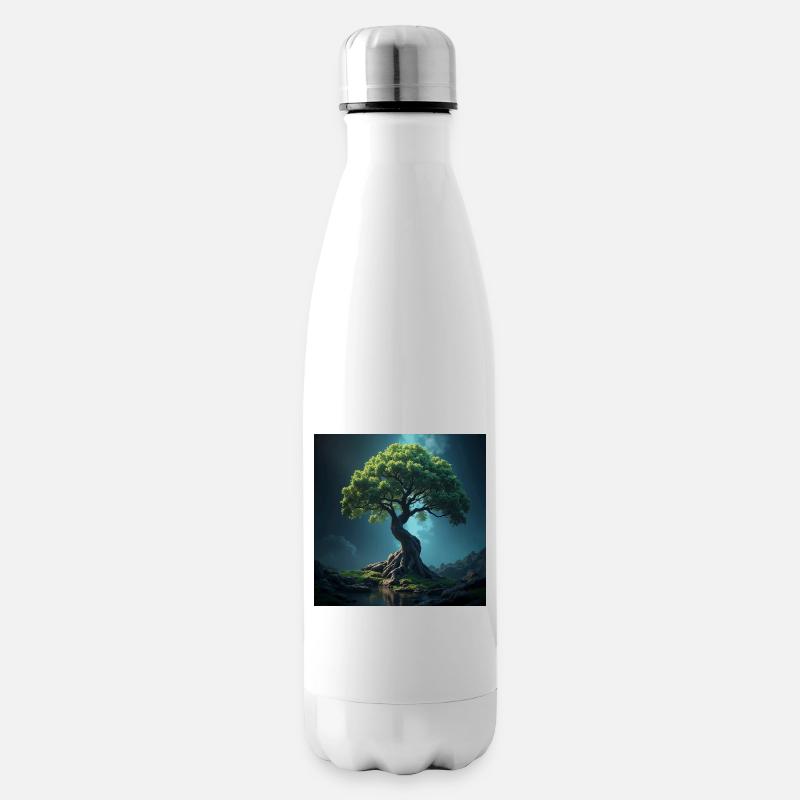 Bunter Baum des Lebens. - Isolierflasche - Weiß