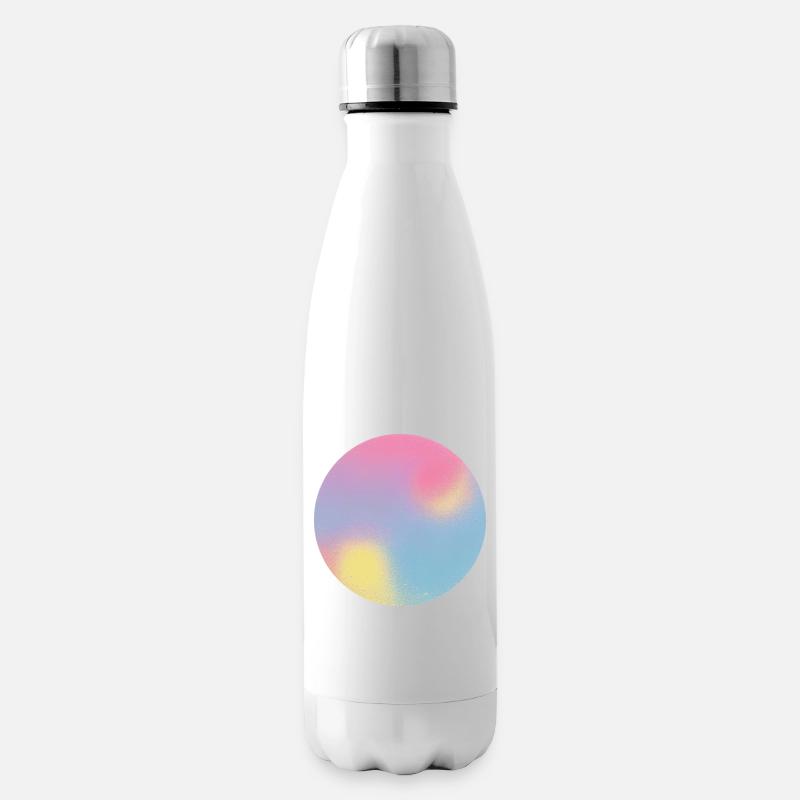 Aura Check Pastel Gradient Sphere - Insulated Water Bottle - white