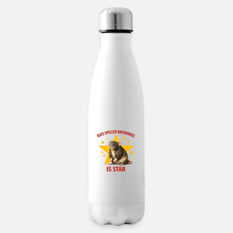 RATS spelled BACKWARDS is STAR ! Funny Rat Design - Isolierflasche - Weiß